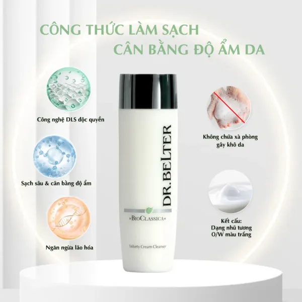 Sữa rửa mặt cho da khô lão hóa Dr.Belter 211 Velvety Cream Cleanser 200ml - Ảnh 3