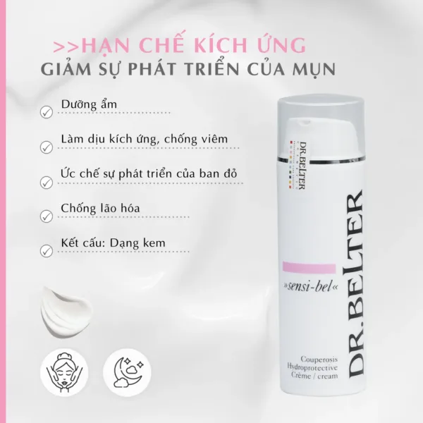 Kem dưỡng ngày và đêm cho da nhạy cảm Dr.Belter 357 Couperosis Hydroprotective 50ml. - Ảnh 3
