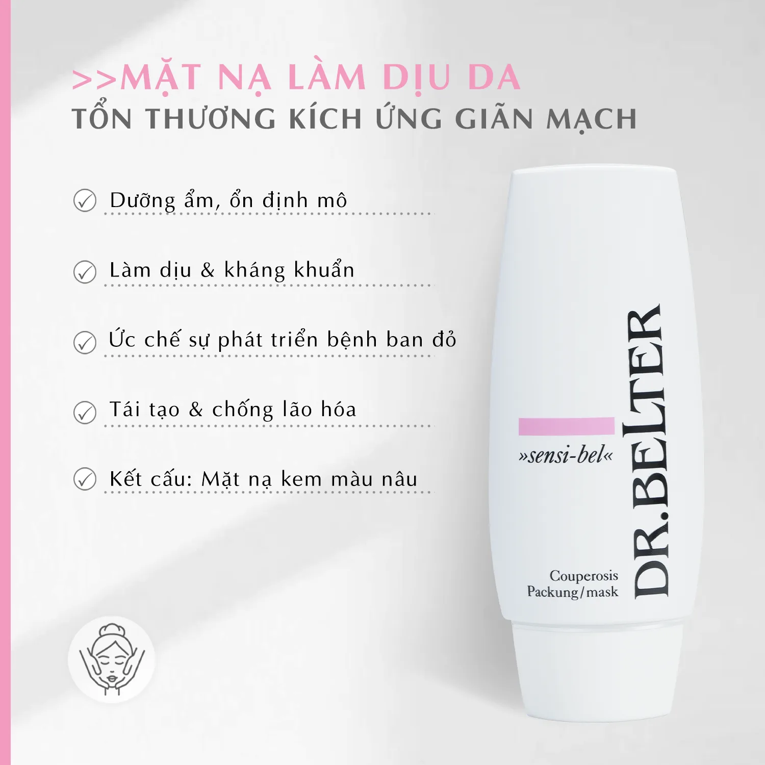 Mặt nạ làm dịu cho da nhạy cảm Dr.Belter 360 Couperosis Mask (75ml) - chính hãnġ Đức 4 Mặt nạ làm dịu cho da nhạy cảm Dr.Belter 360 Couperosis Mask (75ml) - chính hãnġ Đức - Ảnh 4