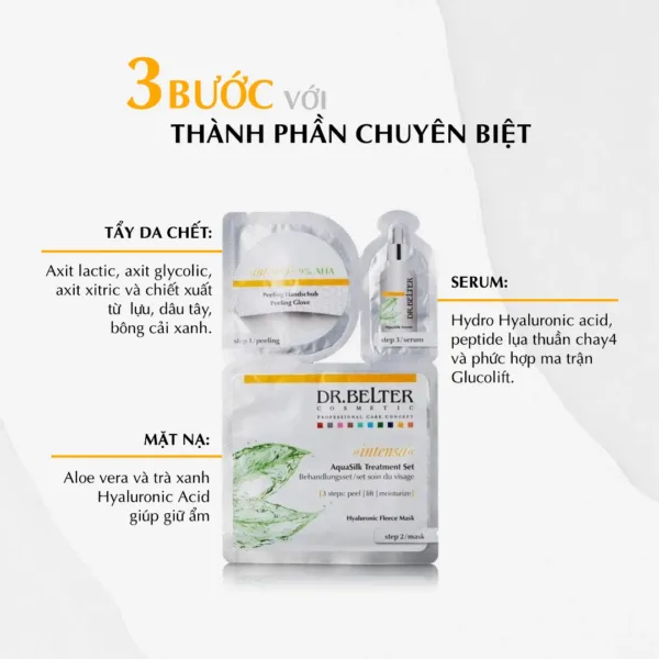 Set peel da 3 bước Dr.Belter 581R New AquaSilk Treament Set. - Ảnh 3