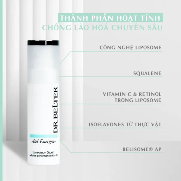 Serum dưỡng sáng, mờ thâm Dr.Belter 775 LUMINATION SECRET RADIANCE PERFORMANCE ELIXIR (30ml). 7 Serum dưỡng sáng, mờ thâm Dr.Belter 775 LUMINATION SECRET RADIANCE PERFORMANCE ELIXIR (30ml). - Ảnh 3