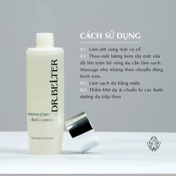 Gel rửa mặt cho da hỗn hợp, lão hóa dầu Dr.Belter 225 Balancing Gel Cleanser (200ml) - chính hãng Đức - Ảnh 7
