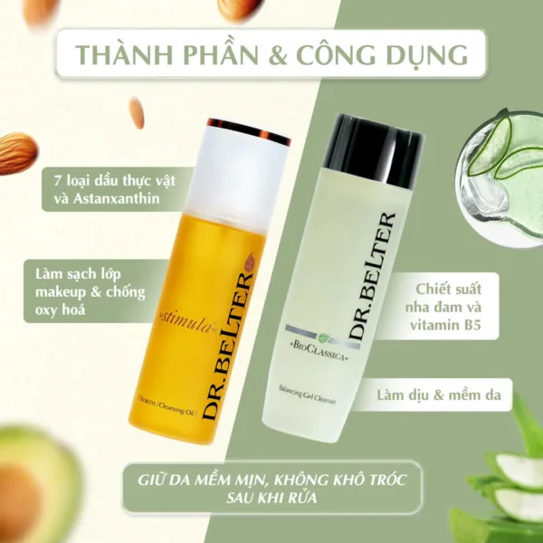 Bộ sản phẩm làm sạch kép, dịu nhẹ Dr.Belter tk1 Gentle cleanse. - Ảnh 3