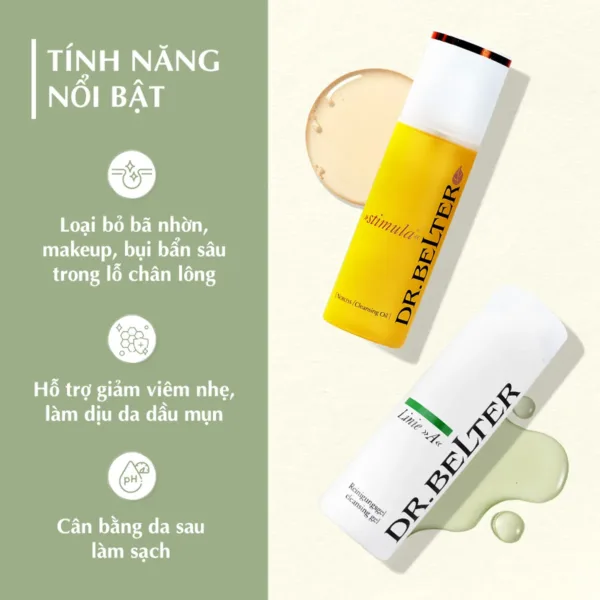 Bộ sản phẩm làm sạch kép cho da dầu mụn Dr.Belter tk2 Pure Start. - Ảnh 4