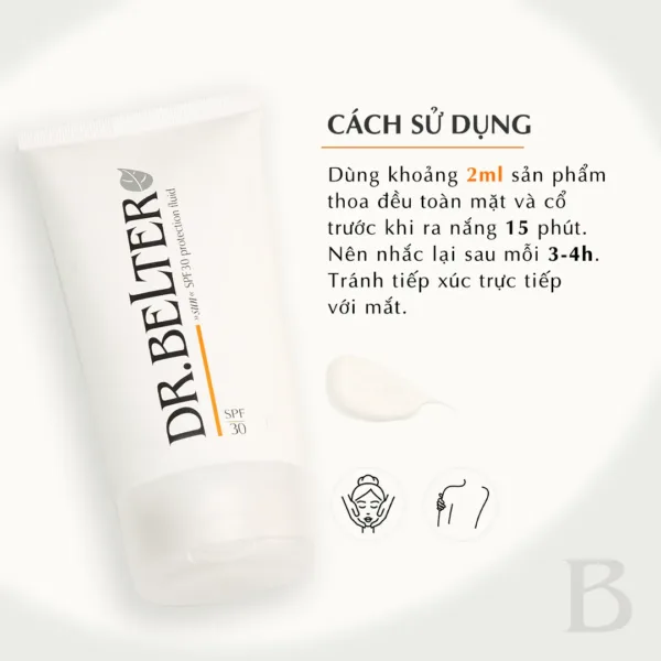 Kem chống nắng cho da nhạy cảm, dễ kích ứng SPF30 Dr.Belter 822 Sun Protection Fluid 150ml - Chính Hãng Đức. - Ảnh 4