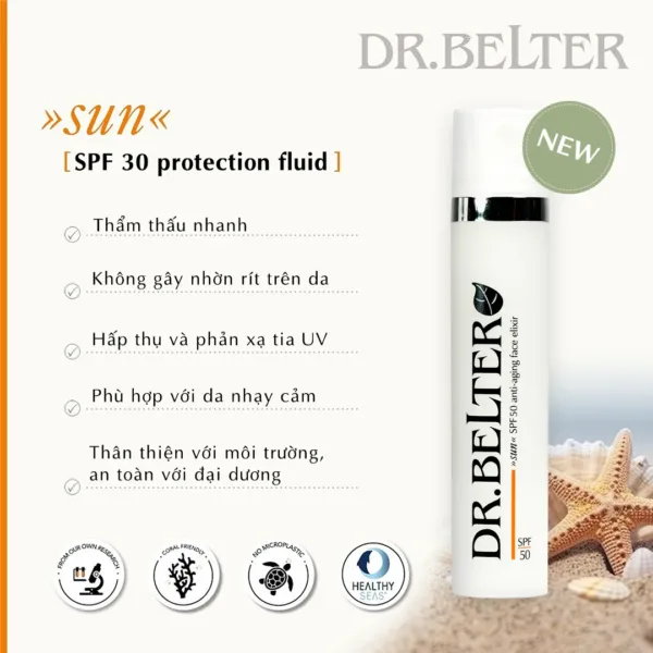 Chống nắng cho da nhạy cảm SPF50 Dr.Belter 825 Sun protection face elixir - Chính Hãng Đức. - Ảnh 3
