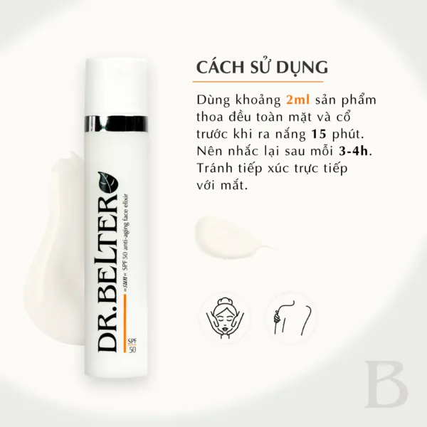 Chống nắng cho da nhạy cảm SPF50 Dr.Belter 825 Sun protection face elixir - Chính Hãng Đức. - Ảnh 4